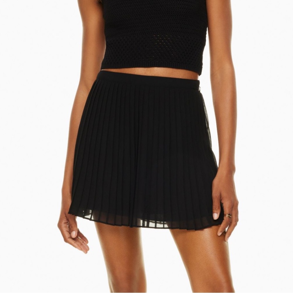 Pleated Black Mini Skirt